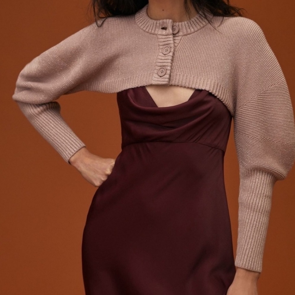 Anthropologie Taupe Sweater Shrug